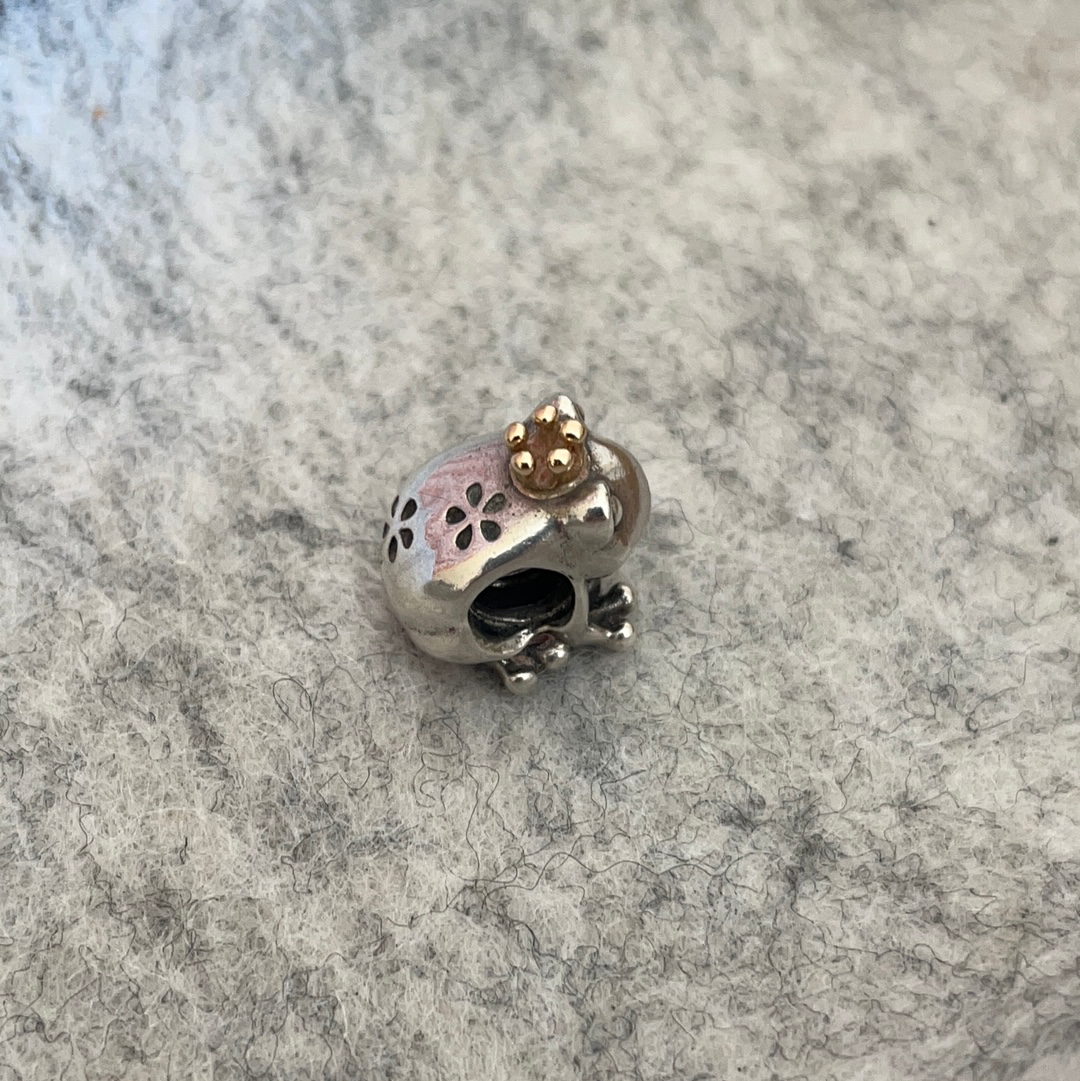 Genuine Pandora Two Tone Frog Prince Charm with 14K Gold Crown