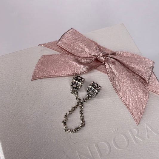 Genuine Pandora Flower Safety Chain Retired.