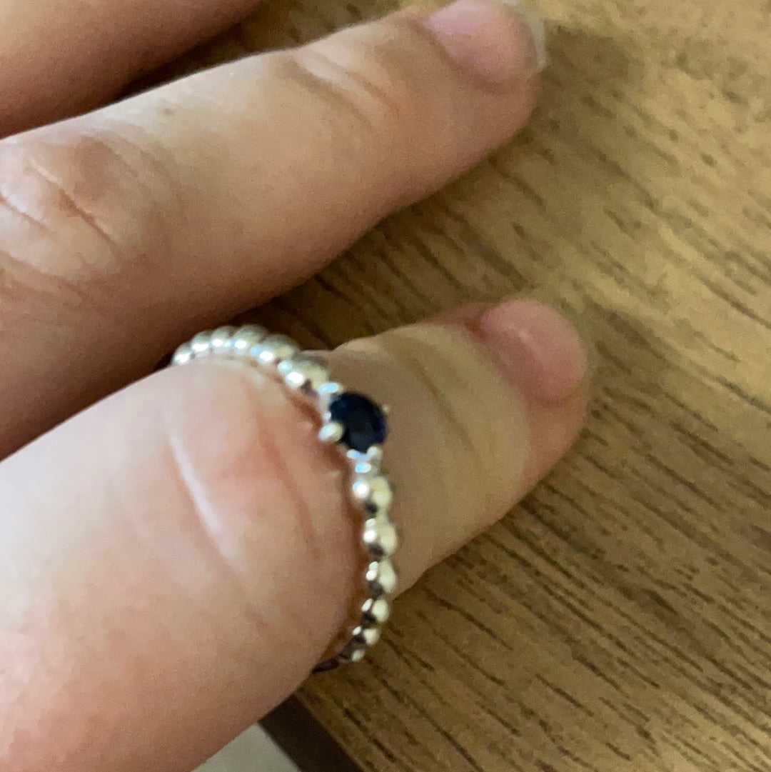 Genuine Pandora New Style Blue Navy September Birthstone Ring 60