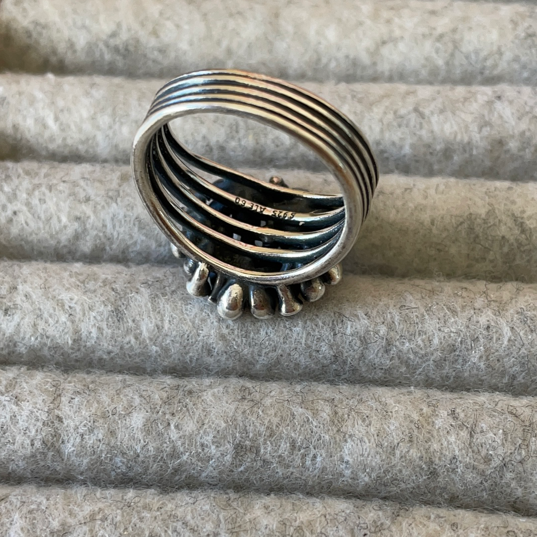 Genuine Pandora Cherry Blossom Ring With Pearls HTF RARE Size 56