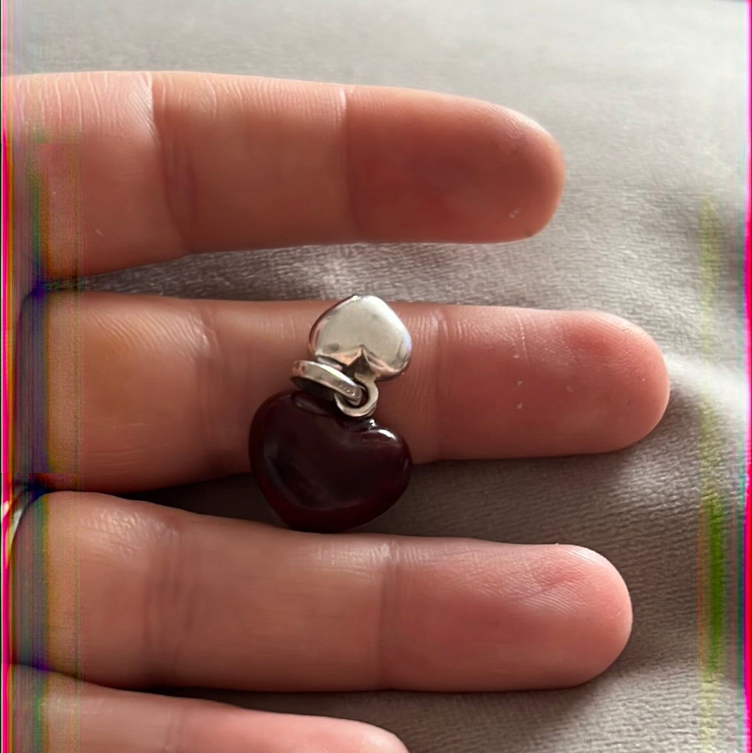 Genuine Links of London Large Red Heart and Silver Heart Charm fits on Sweetie Bracelet