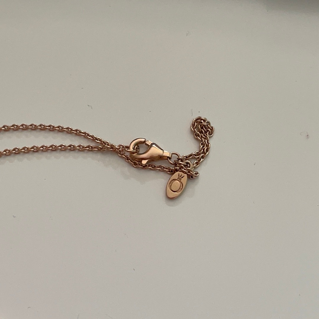 Genuine Pandora Rose Gold Clear Pave Large Circle Necklace