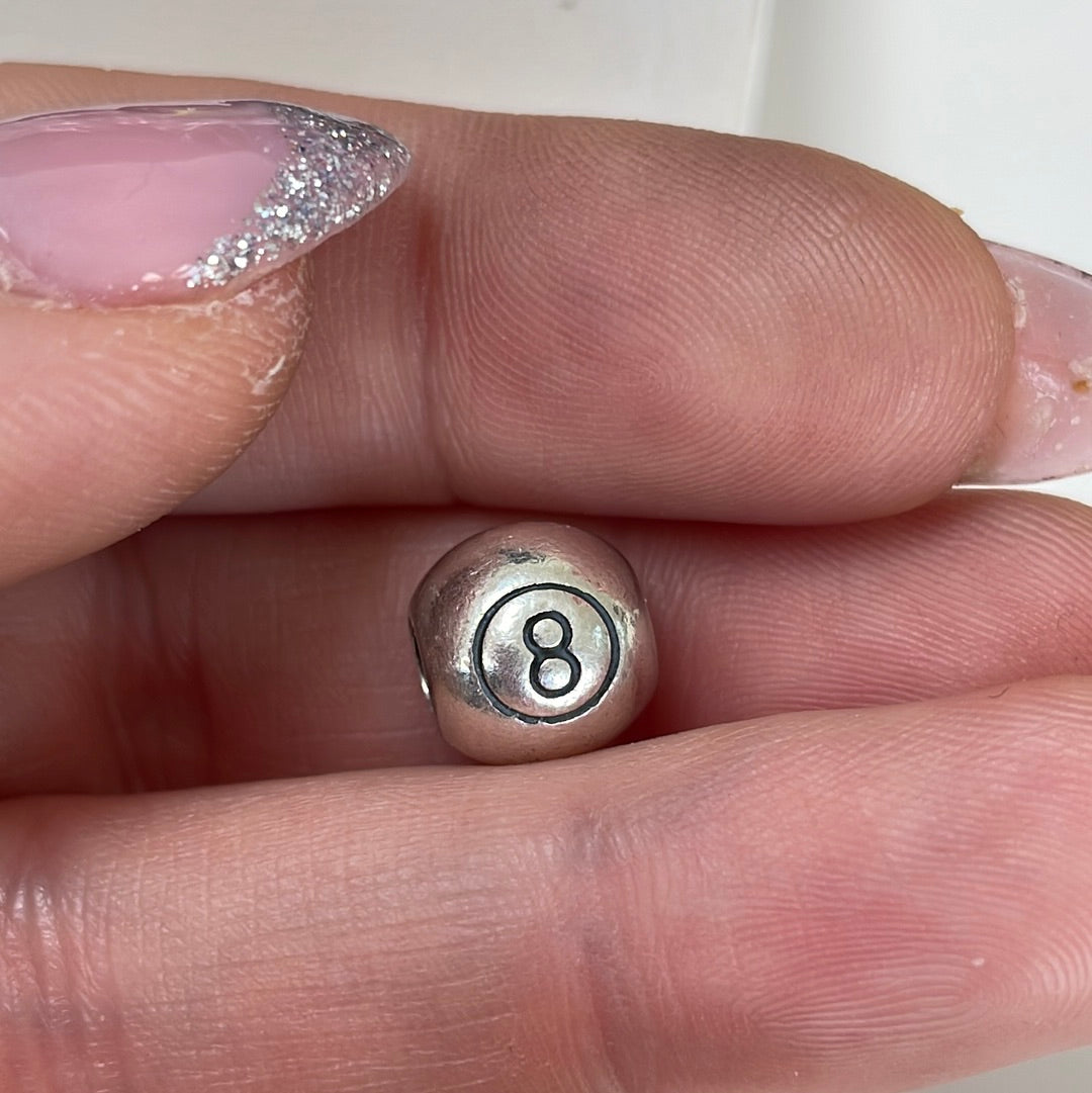 Genuine Pandora Rare and HTF Magic 8 Ball Silver Charm
