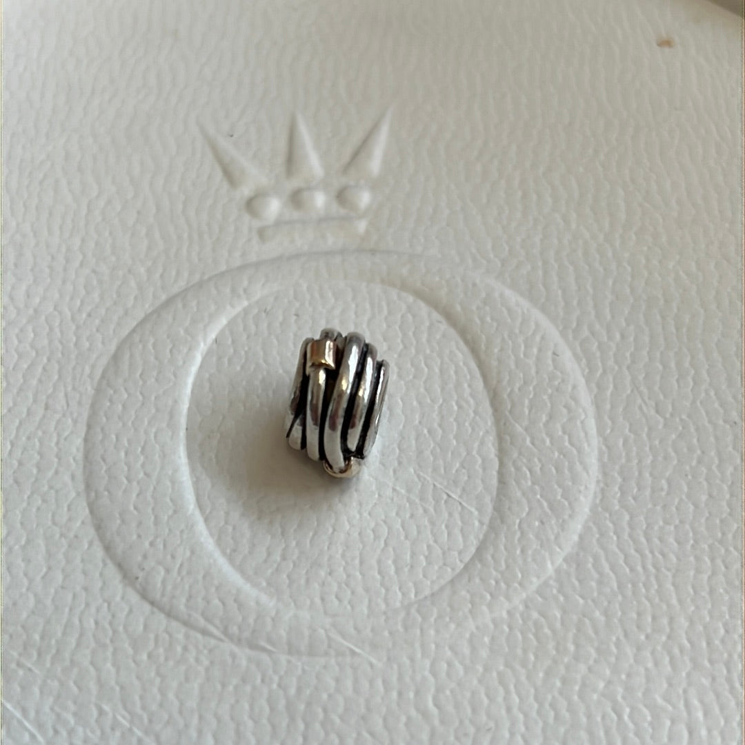 Genuine Pandora Rope Line Charm With Two Tone Squares