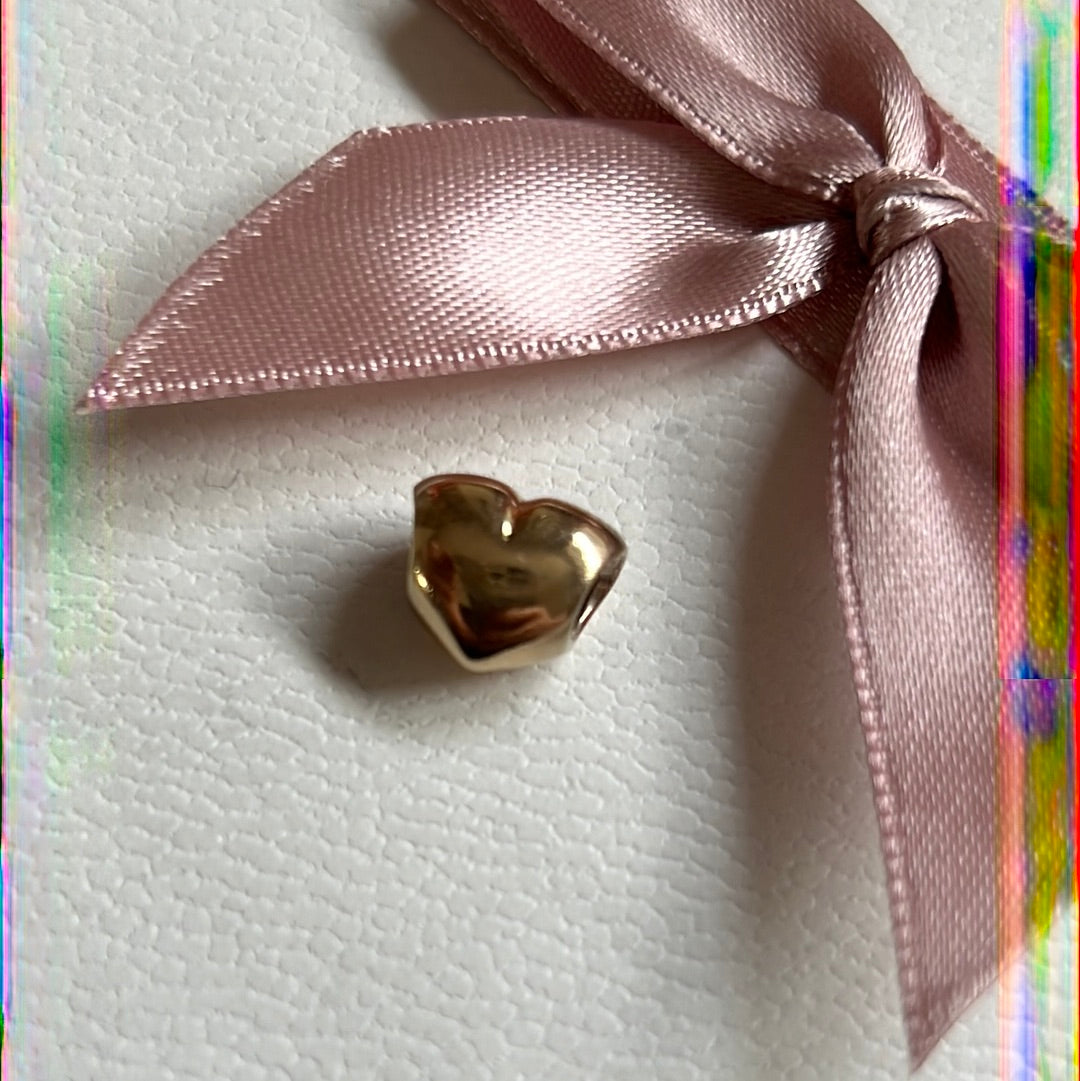 Genuine Pandora Solid Gold 14ct Puffed Heart Charm