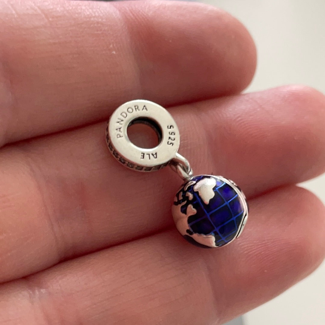Genuine Pandora UNICEF Enamel Blue Planet Dangle Charm 'Supporting Young  Voices'