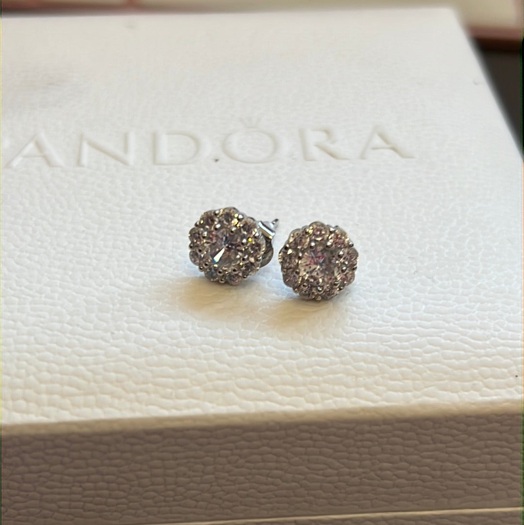Sterling Silver Pave Snowflake Earrings