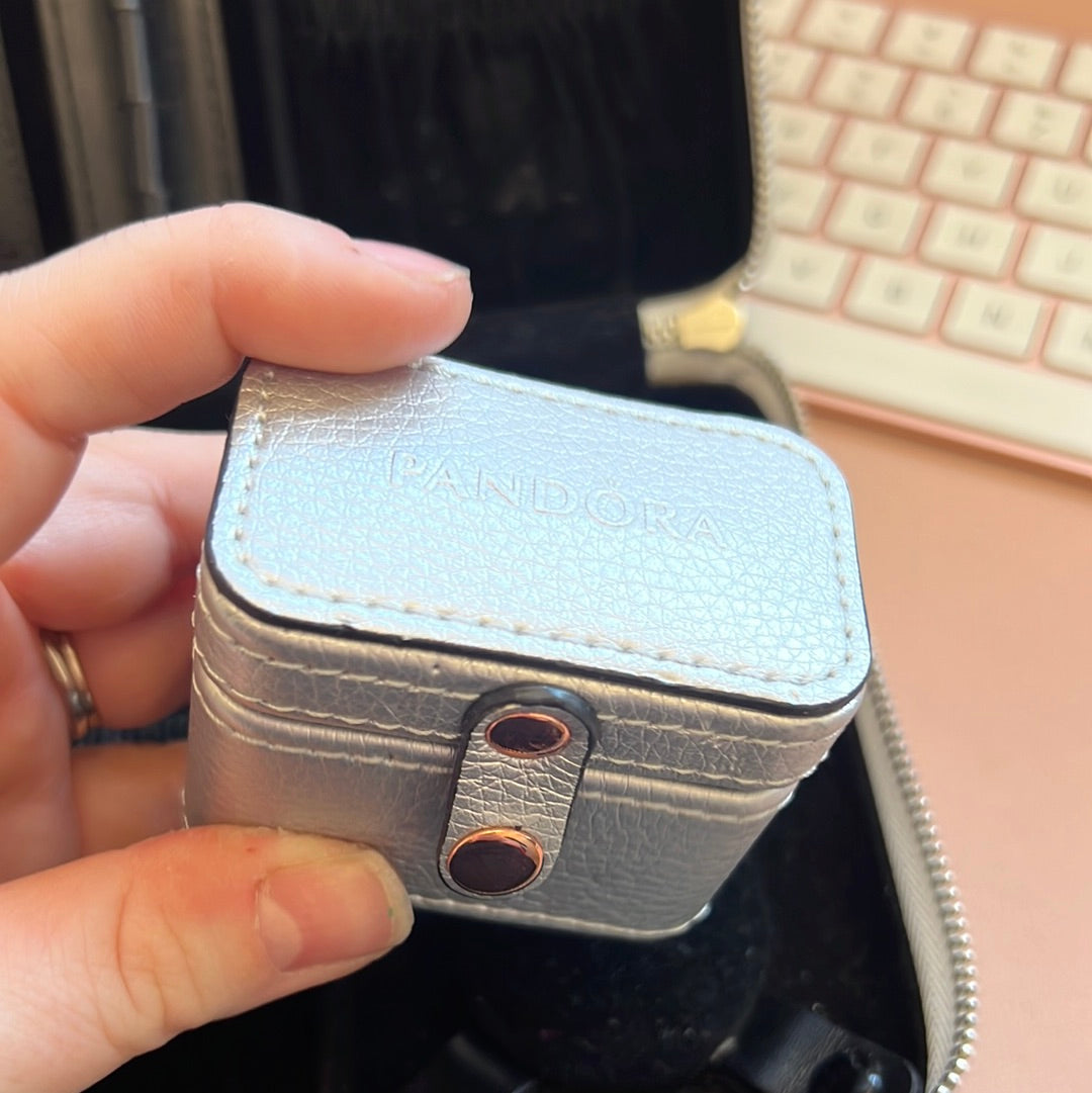 Genuine Pandora Elegance Bracelet Travel Jewellery Storage Box With Ring Holder RARE