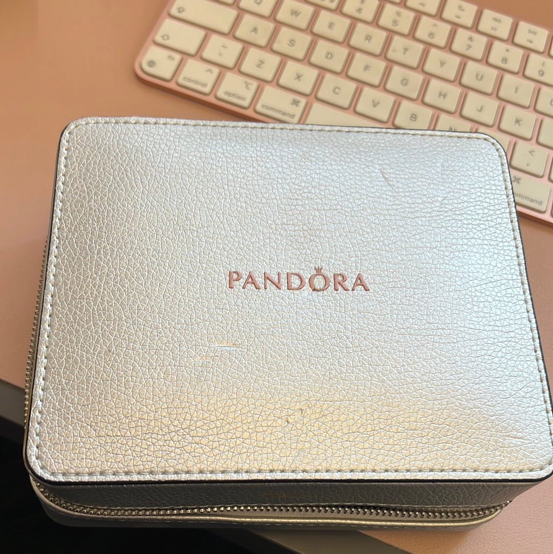 Genuine Pandora Elegance Bracelet Travel Jewellery Storage Box With Ring Holder RARE