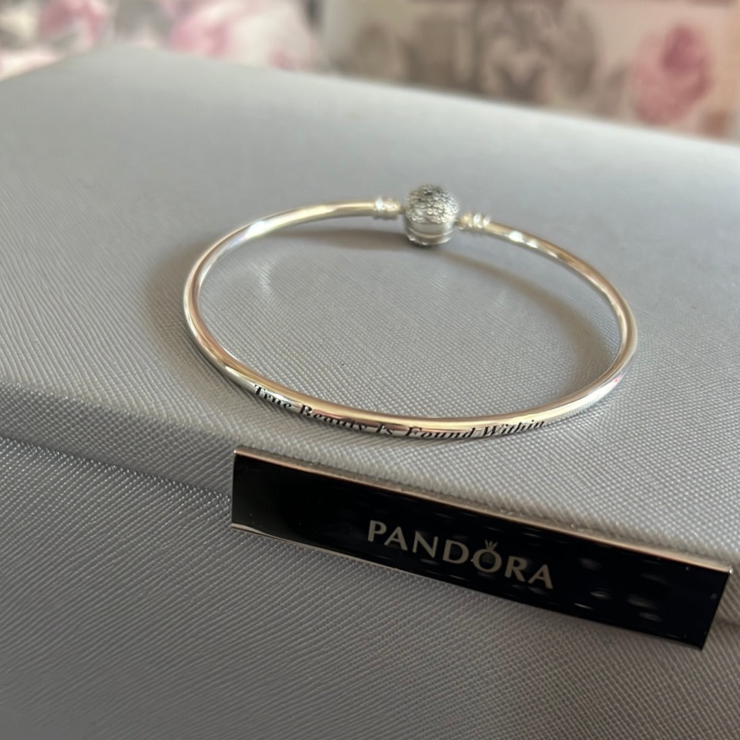 Genuine Pandora Beauty and the Beast Bangle 17.5cm