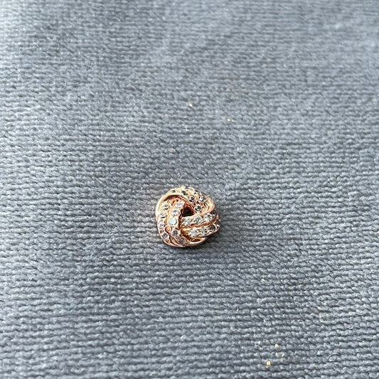 Genuine Pandora Rose Gold Pave Knot Petite Charm
