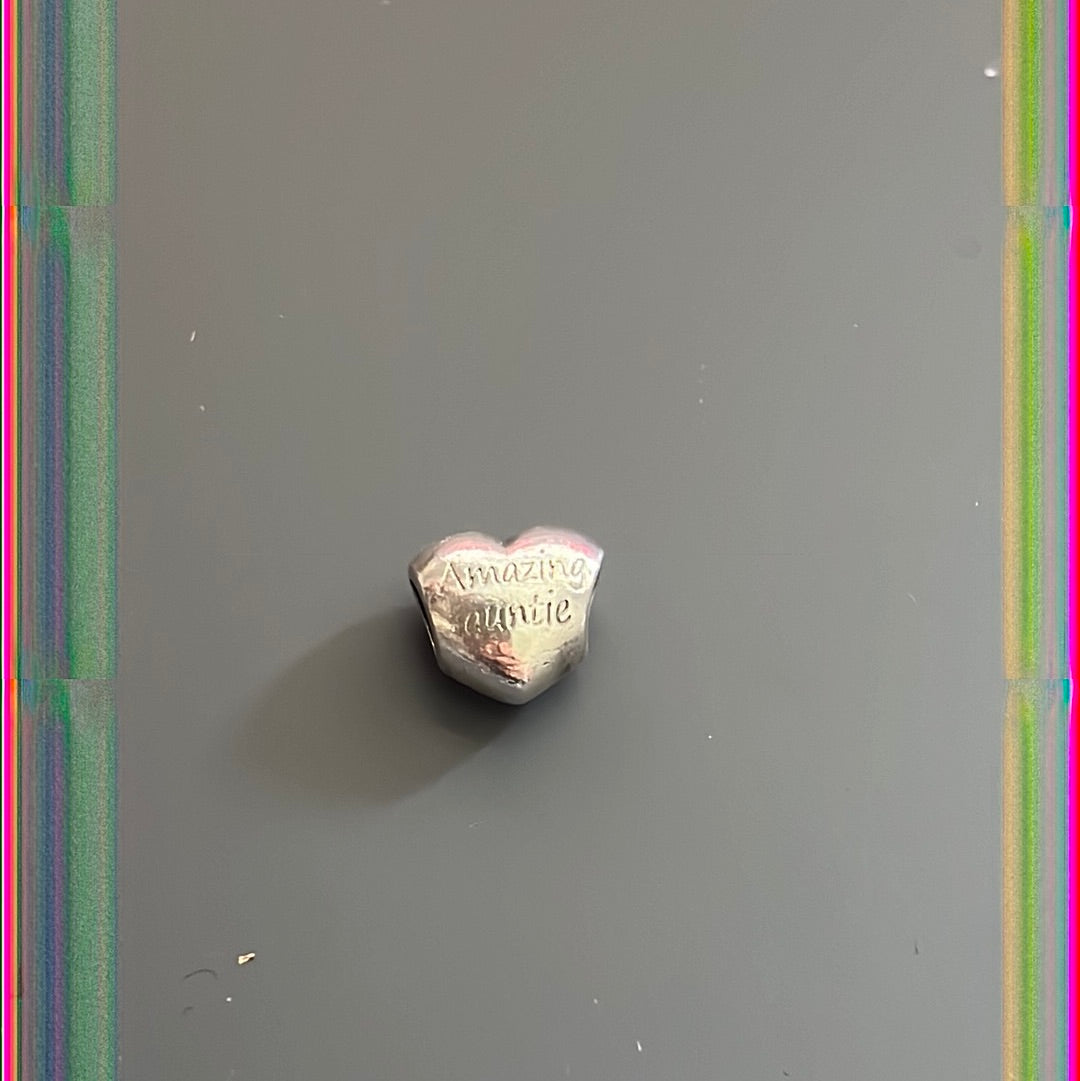 Genuine Pandora Amazing Auntie Charm Heart