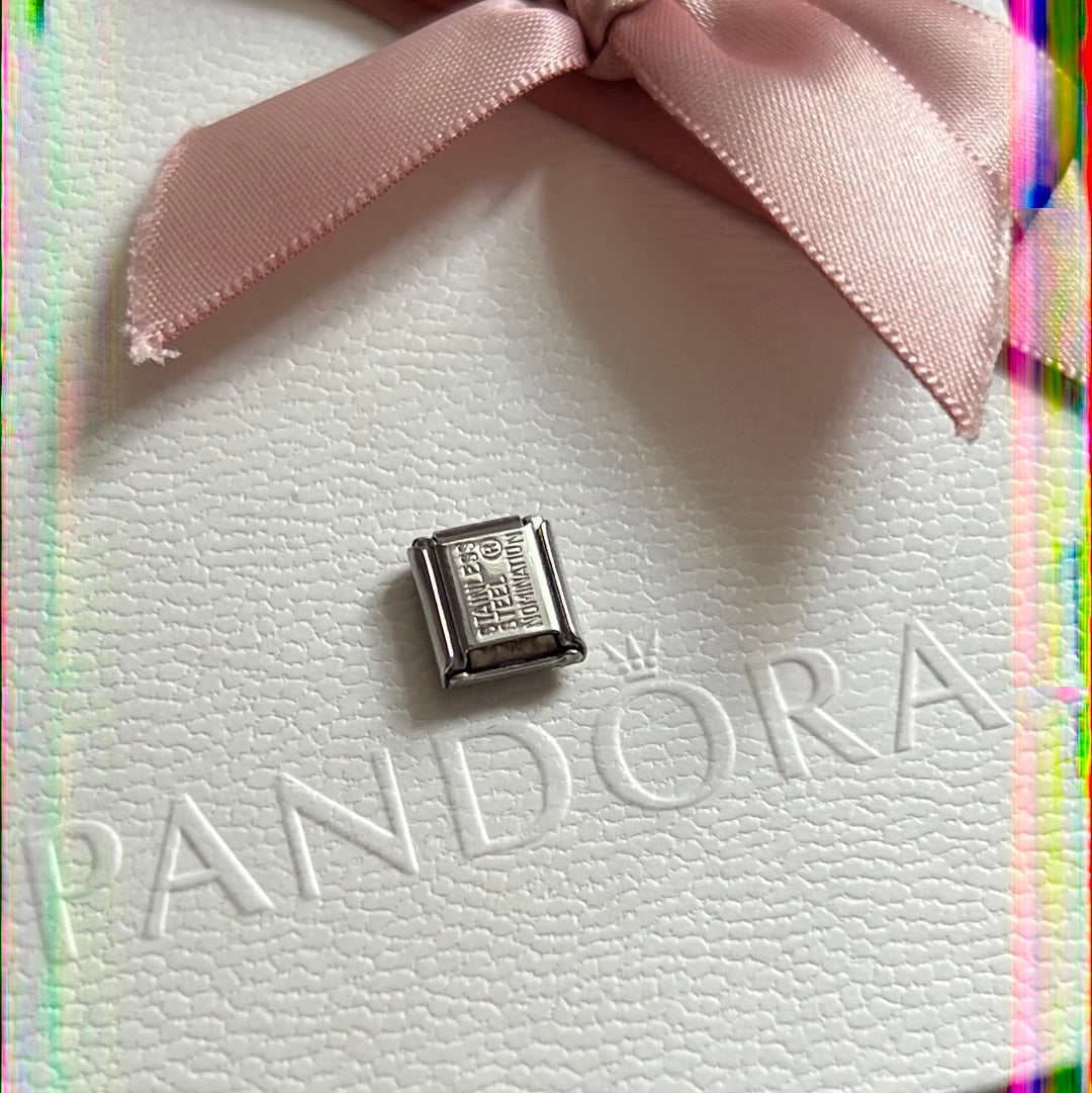 Genuine Nominations Silver Link Rose Gold Heart and Paw Print Pet Star Charm