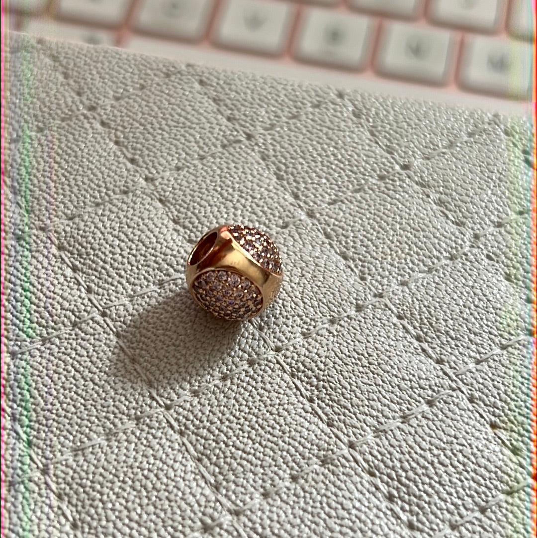 Genuine Pandora Rose Gold Dazzling Droplet Stone, Trio Charm HTF Rare