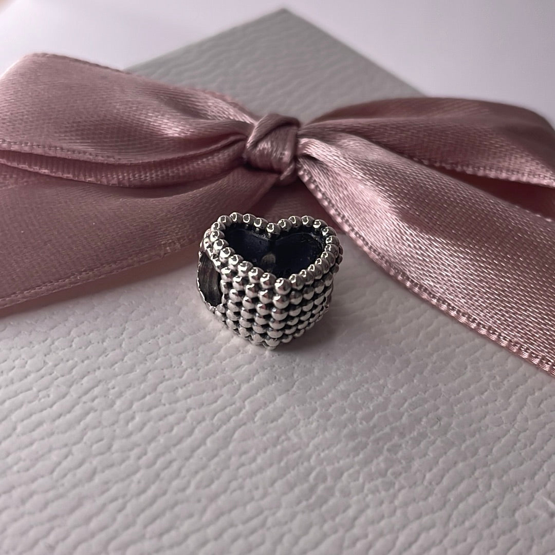 Genuine Pandora Beaded Openwork Heart Charm