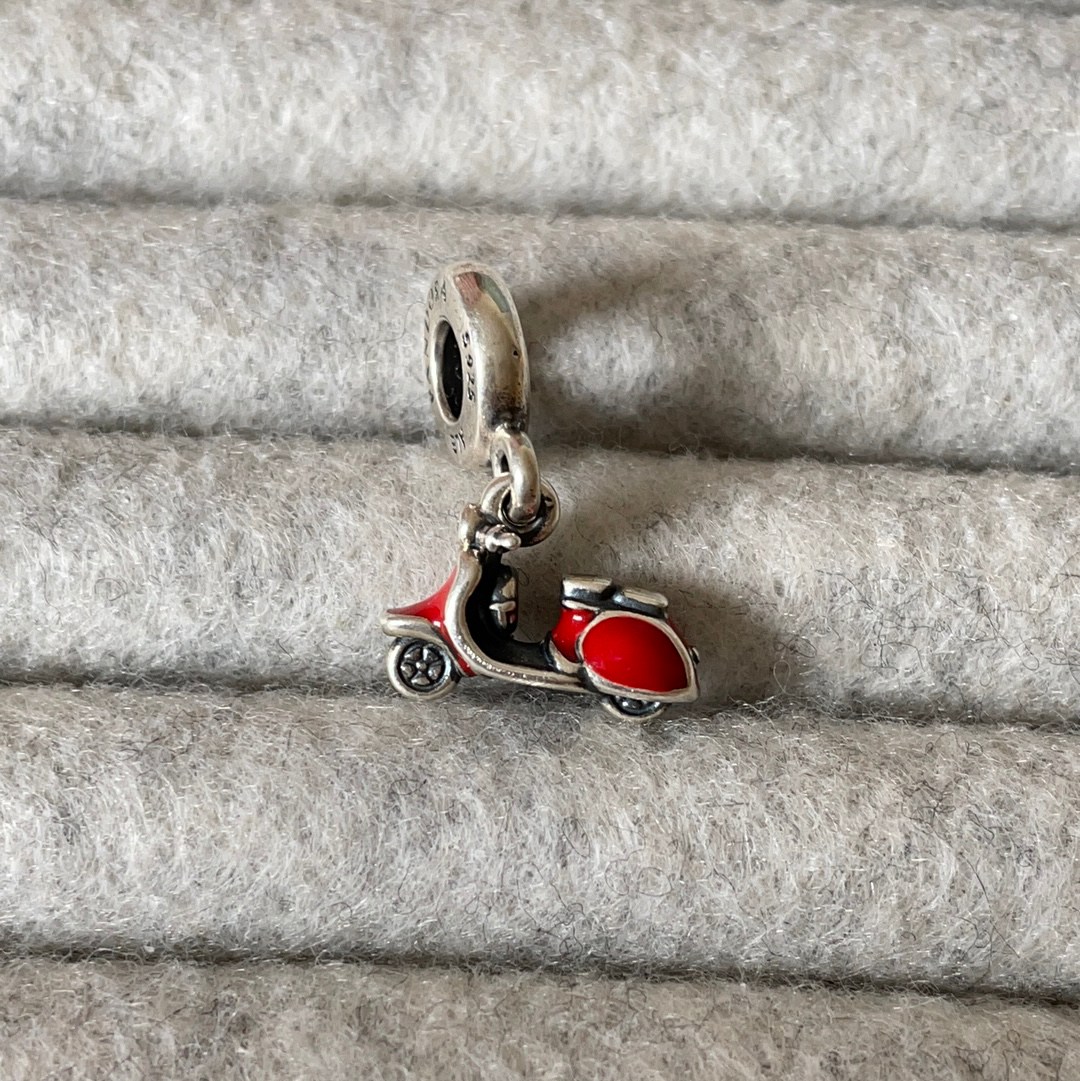 Genuine Pandora Charm Red Vespa Scooter Italian Dangle Charm
