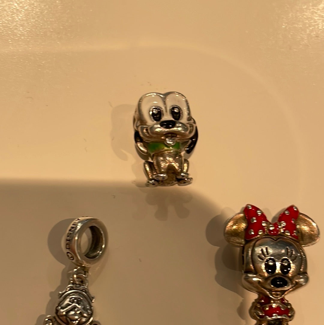 Genuine Pandora Disney Pluto Baby Dog Enamel Dangle Charm