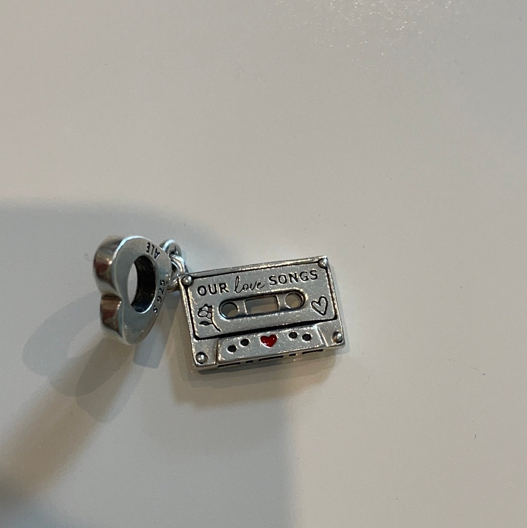 Genuine Pandora Love Song Mix Tape Cassette Dangle Charm