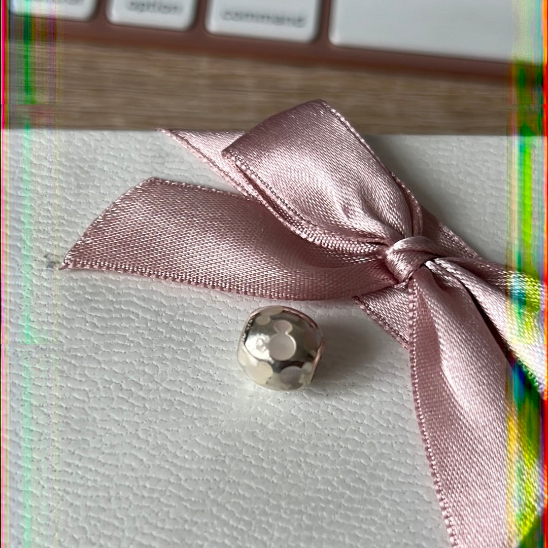 Genuine Pandora Disney Pearlescent Enamel Mickey Mouse Silhouettes Ears Charm