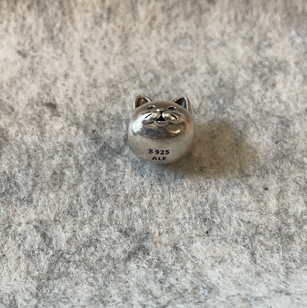 Genuine Pandora Cat Face Animal Charm