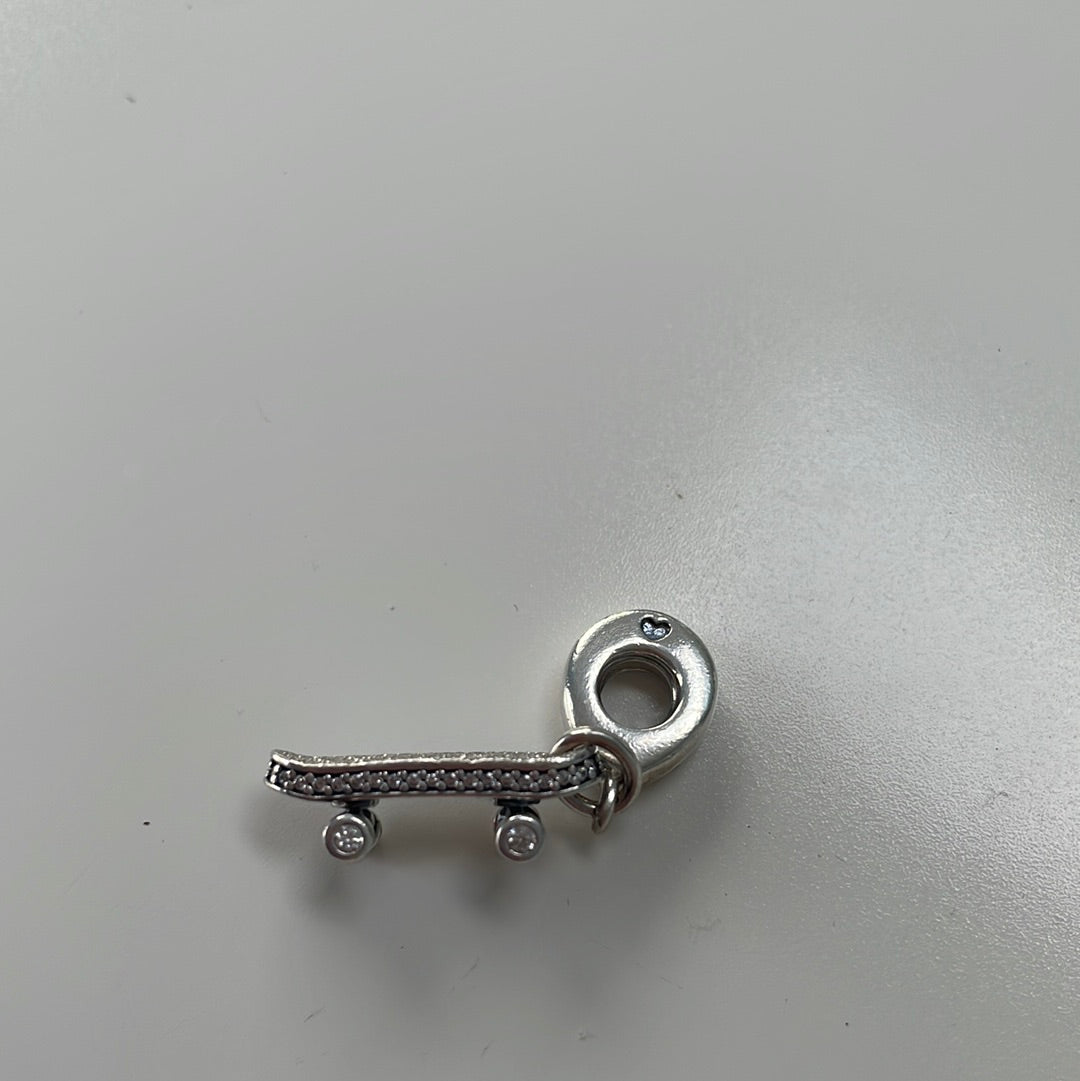 Genuine Pandora Sparkling Skateboard Pave Dangle Charm
