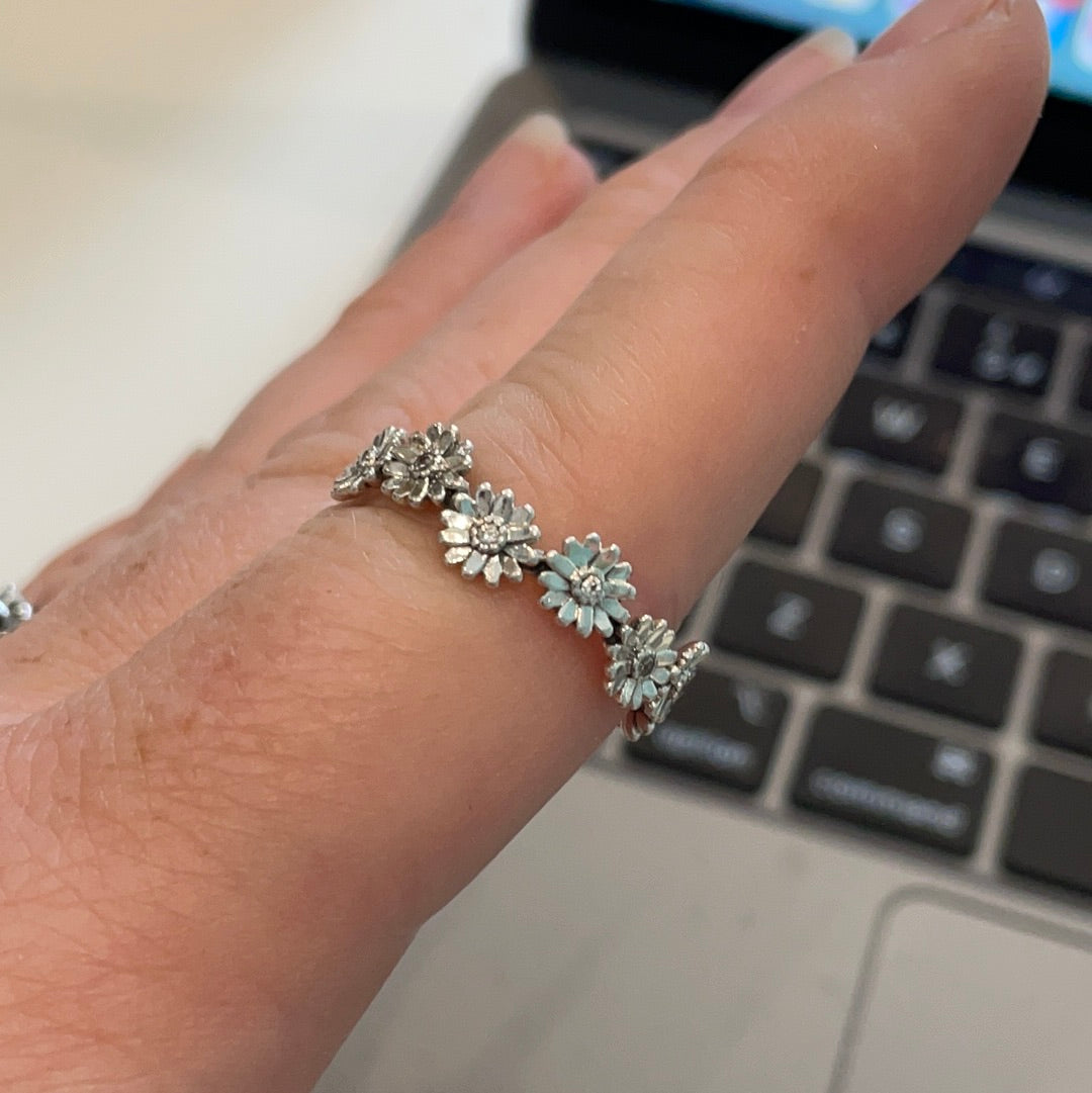 Genuine Pandora Pave New Style Flower Crown Daisy Ring Size 50