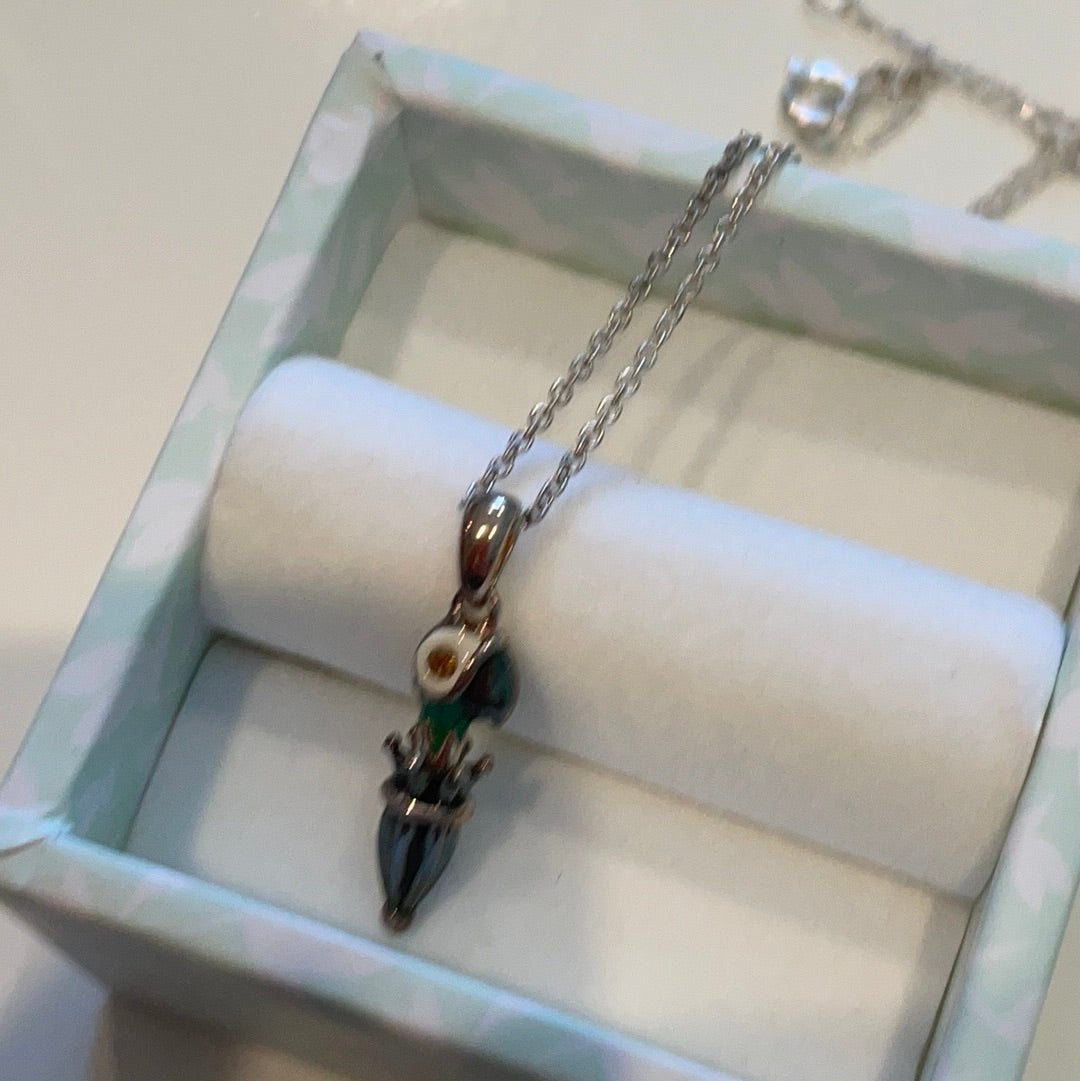 Genuine Chamilia Brand New in Box Disney Mary Poppins Parrot Umbrella Necklace 50cm Chain