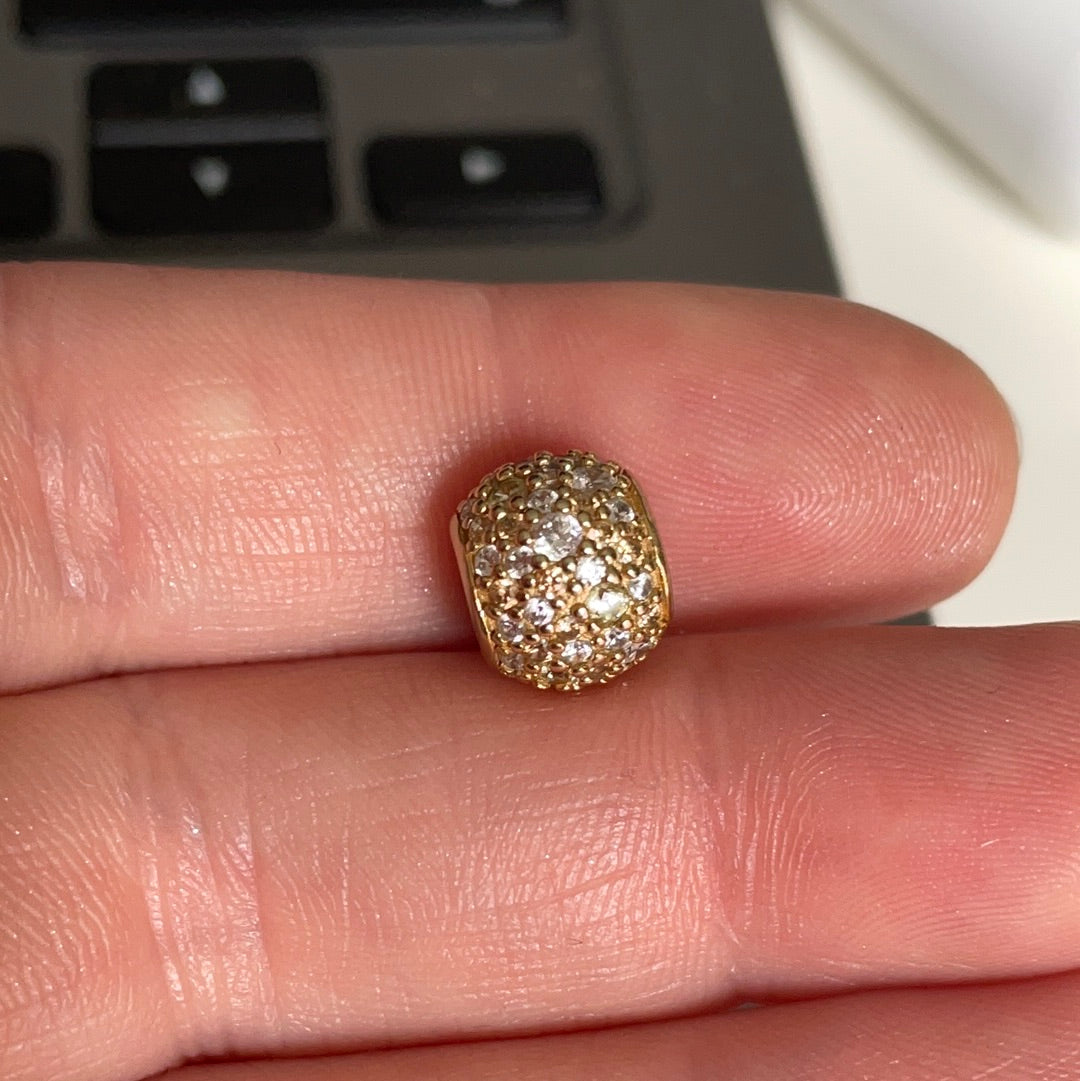 Genuine Pandora Shine Gold Pave Clear Stone Ball Charm
