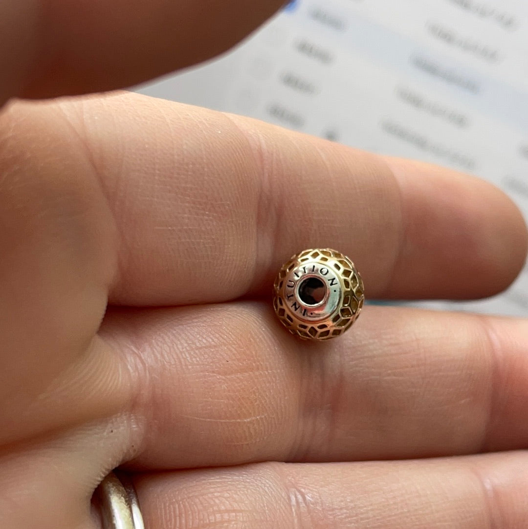 Genuine Pandora Essence 14ct Gold Openwork Intuition Charm