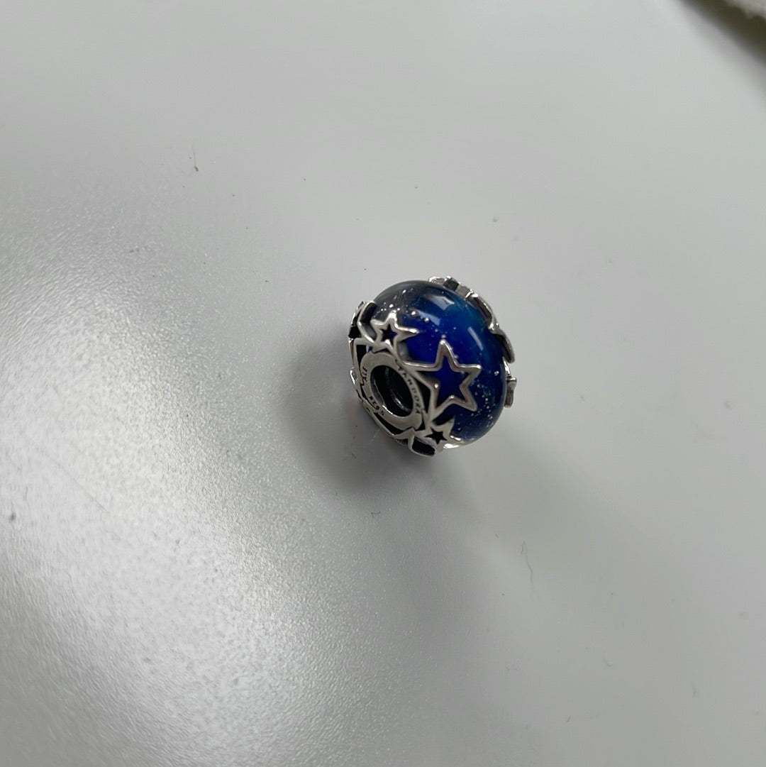 Genuine Pandora New Style Star Navy Blue Murano Fizzle Charm