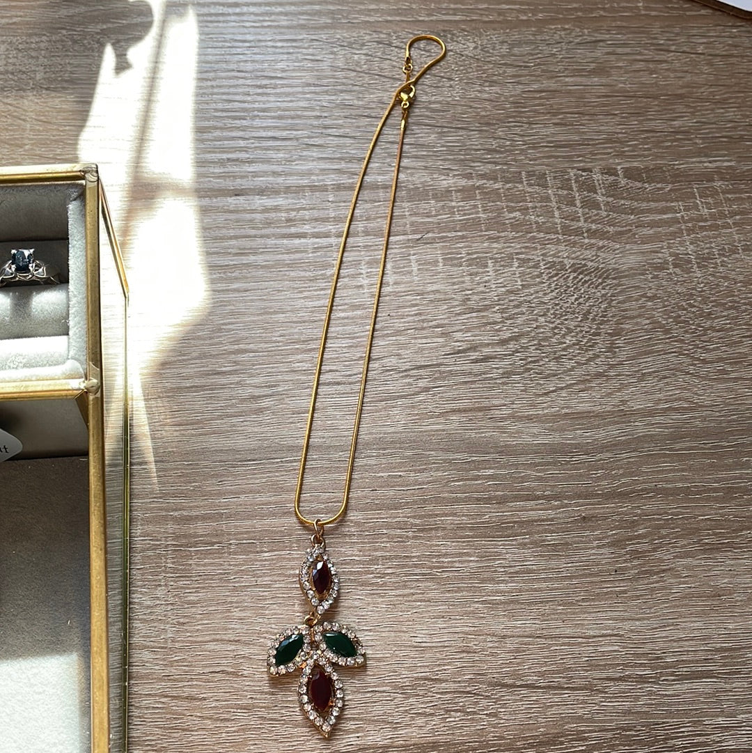 Unbranded Sterling Silver Necklace Gold Coated With Four Leafed Pave Flower Necklace
