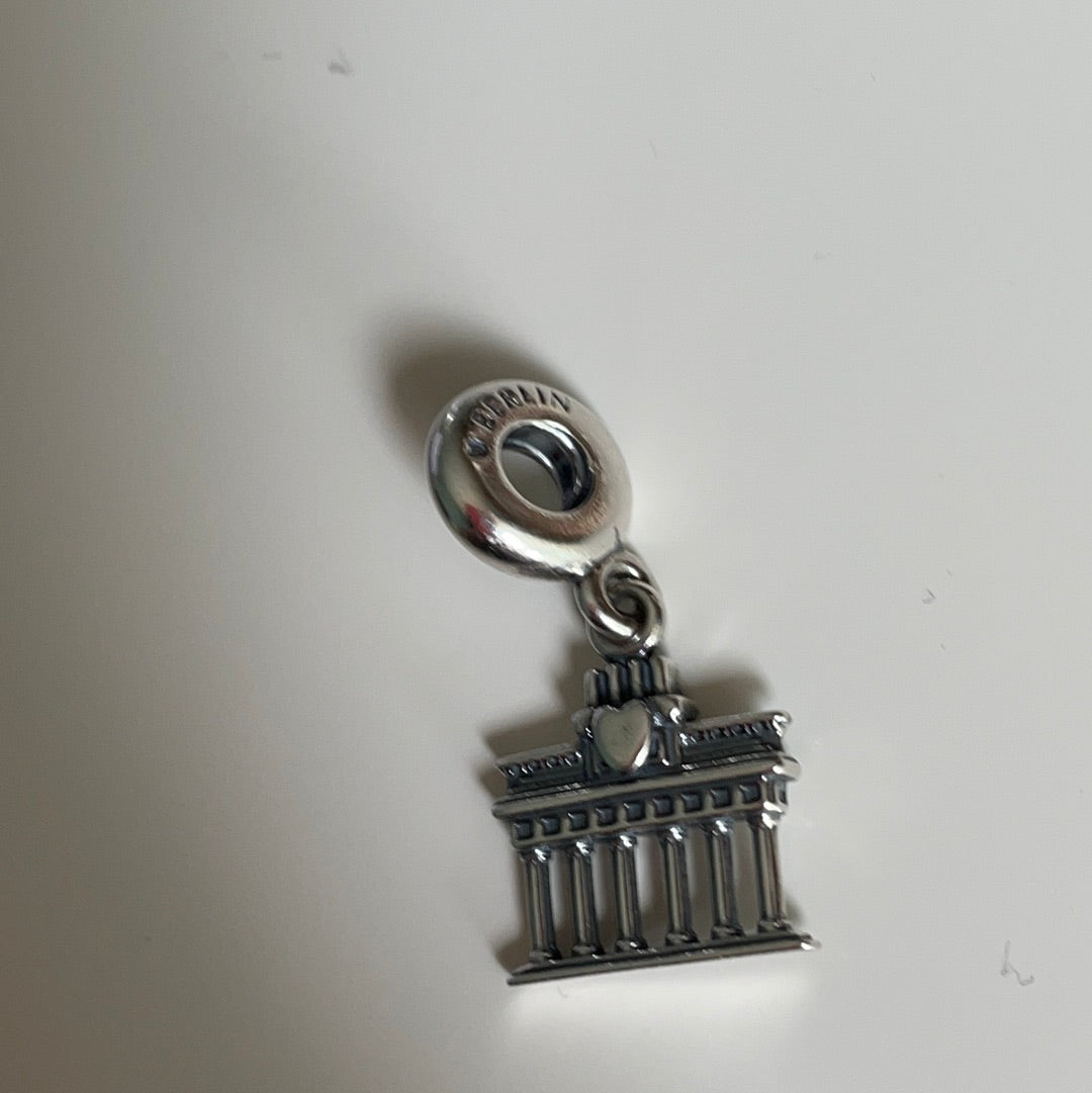 Genuine Pandora Berlin Brandenburg Gate Dangle Germany Heart Travel Charm