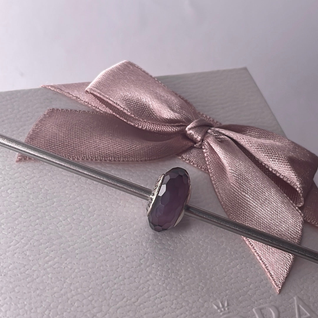Genuine Pandora Purple Glass Murano Faceted Charm