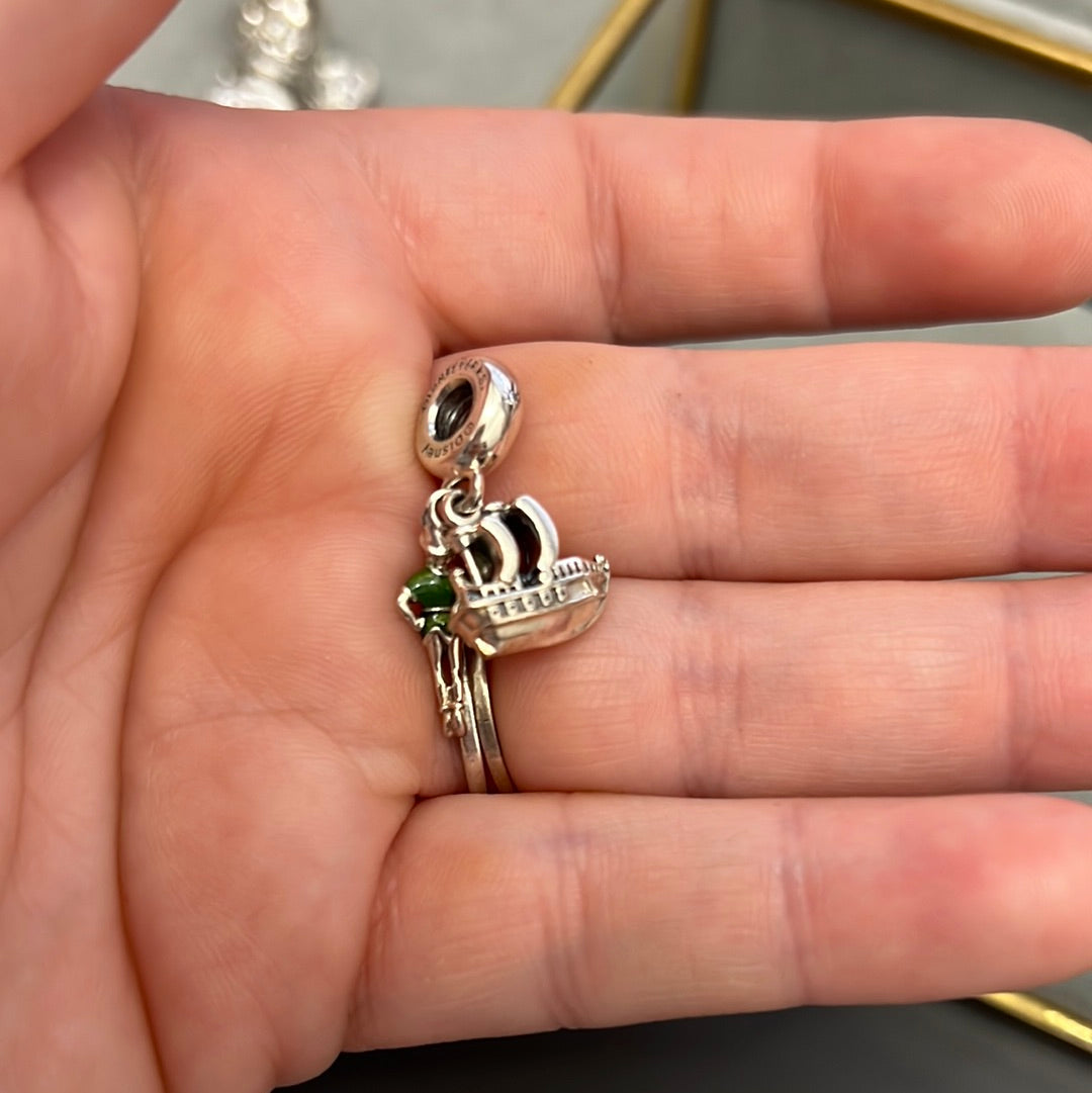 Genuine Peter Pan and Boat Dangle Charm Disney Rare HTF