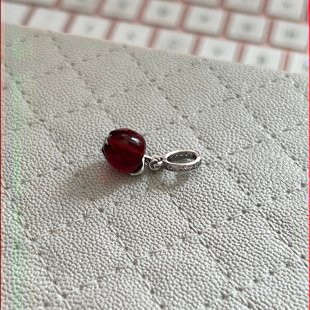 Genuine Pandora Murano Glass Apple Dangle Charm