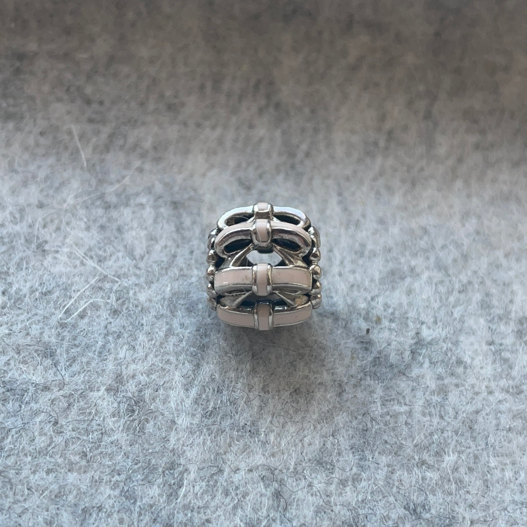 Genuine Pandora Bow Pink Enamel Ball Charm