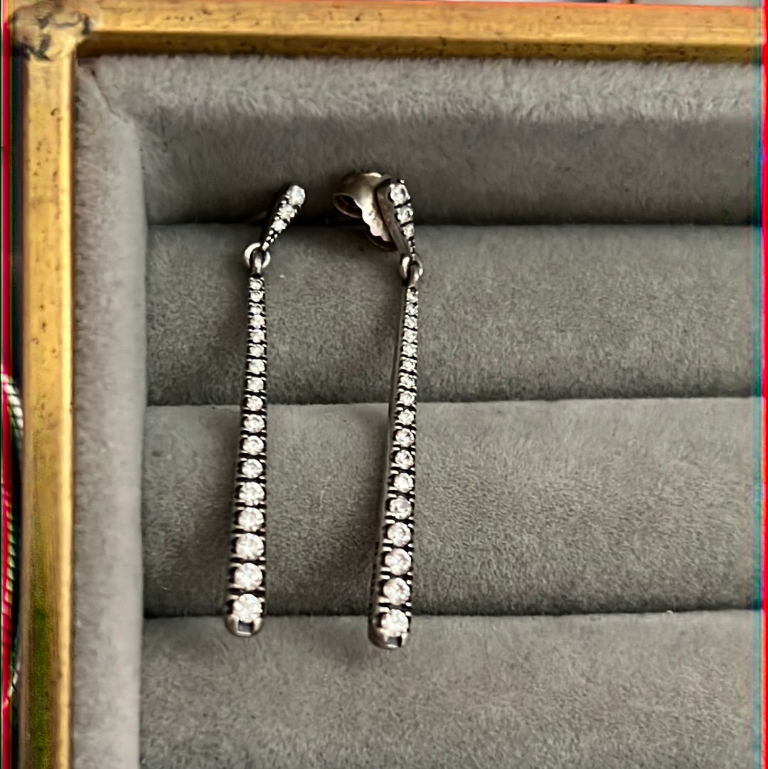 Genuine Pandora Pave Shooting Stars Dangle Earrings