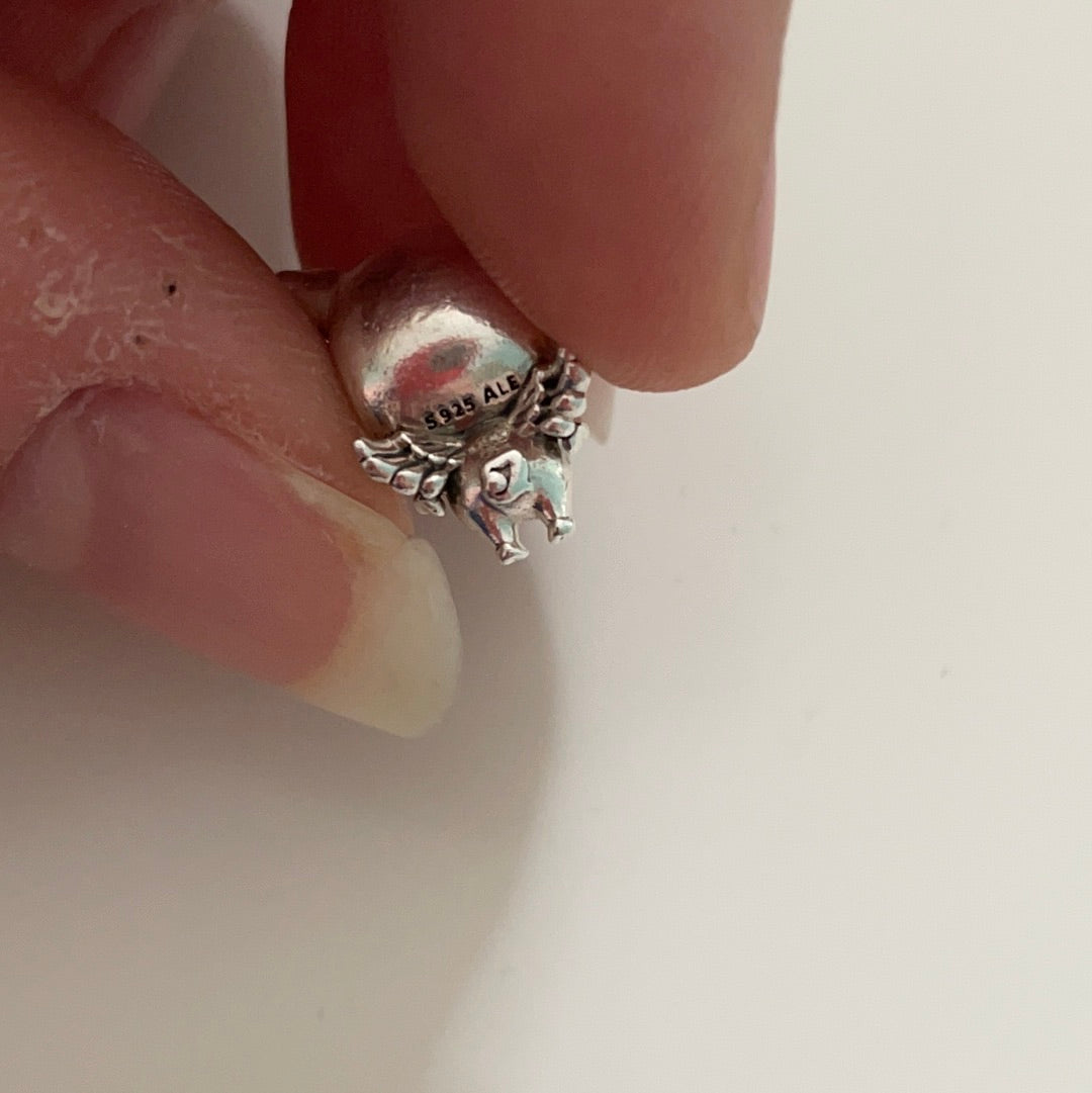 Genuine Pandora Pippo the Flying Pig Animal Charm