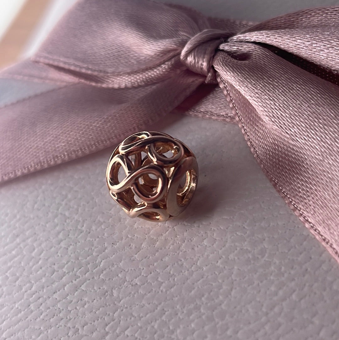 Genuine Pandora Rose Gold Infinity Openwork Charm