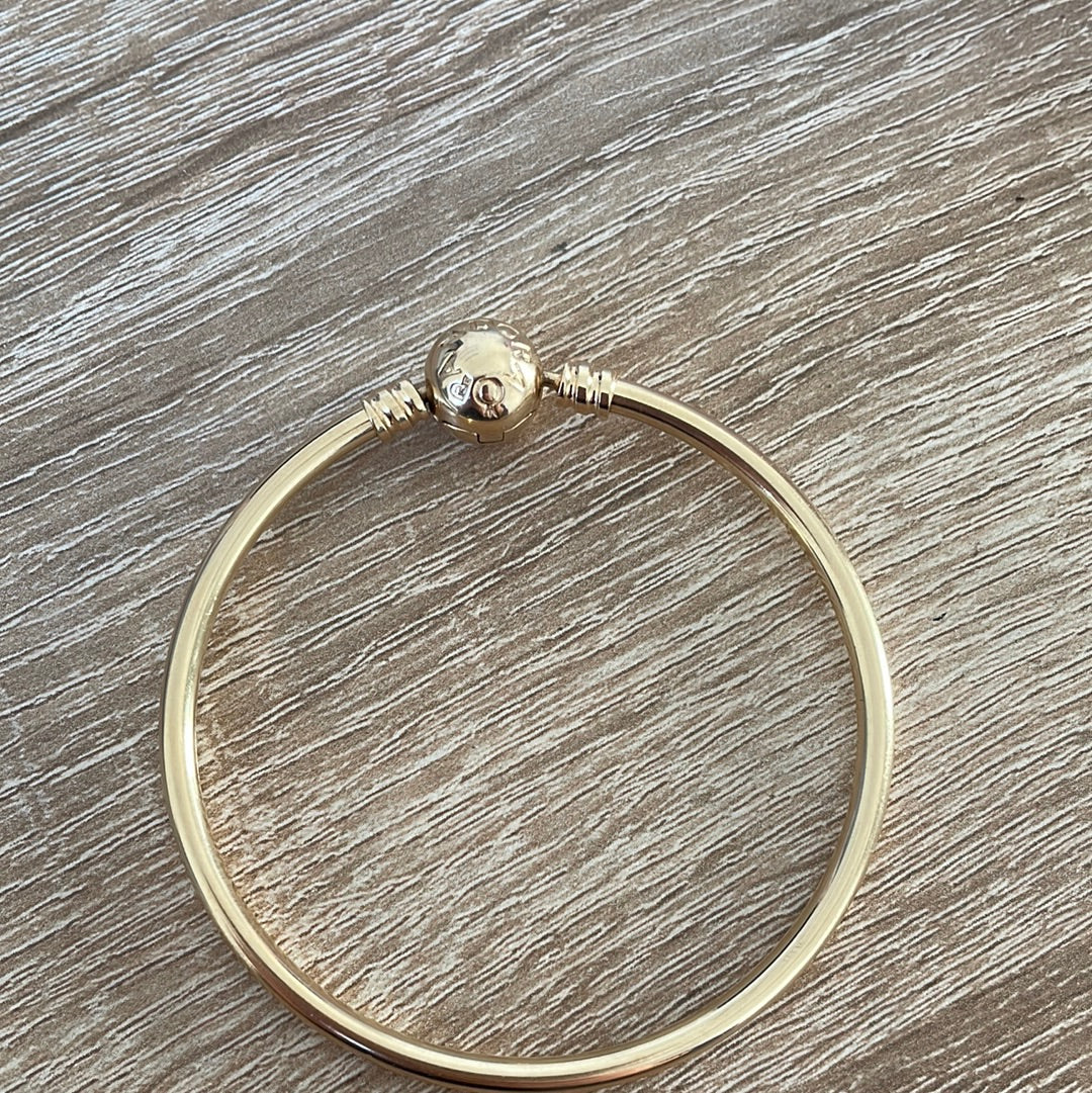 Genuine Pandora RARE HTF Solid Gold 14K Bangle 17.5cm