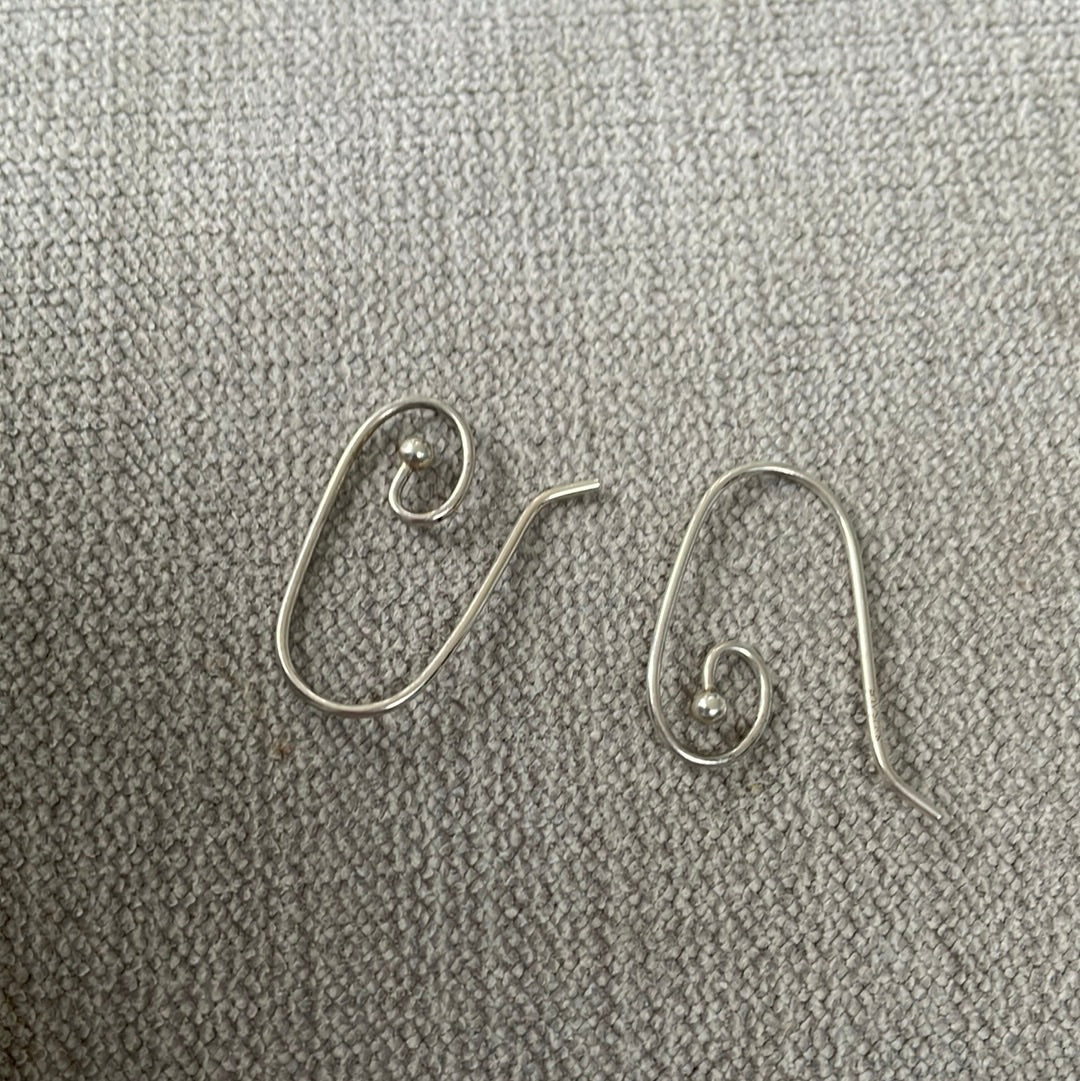 Genuine Pandora Dangle Earrings Heart Spiral Posts Compose