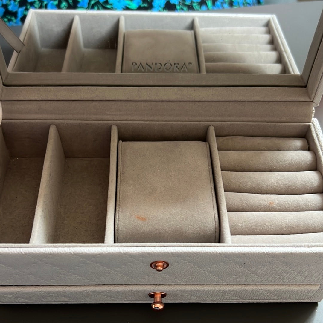 Genuine Pandora Promo Quilted Grey Jewellery Travel Box Case
