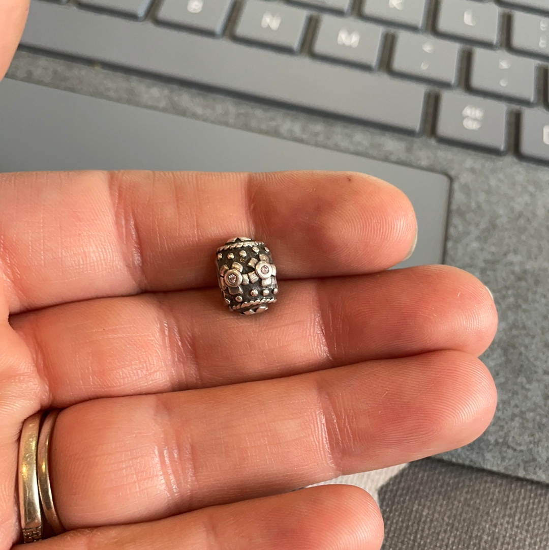 Genuine Pandora Clear CZ Pave Decorative Easter Egg Rare