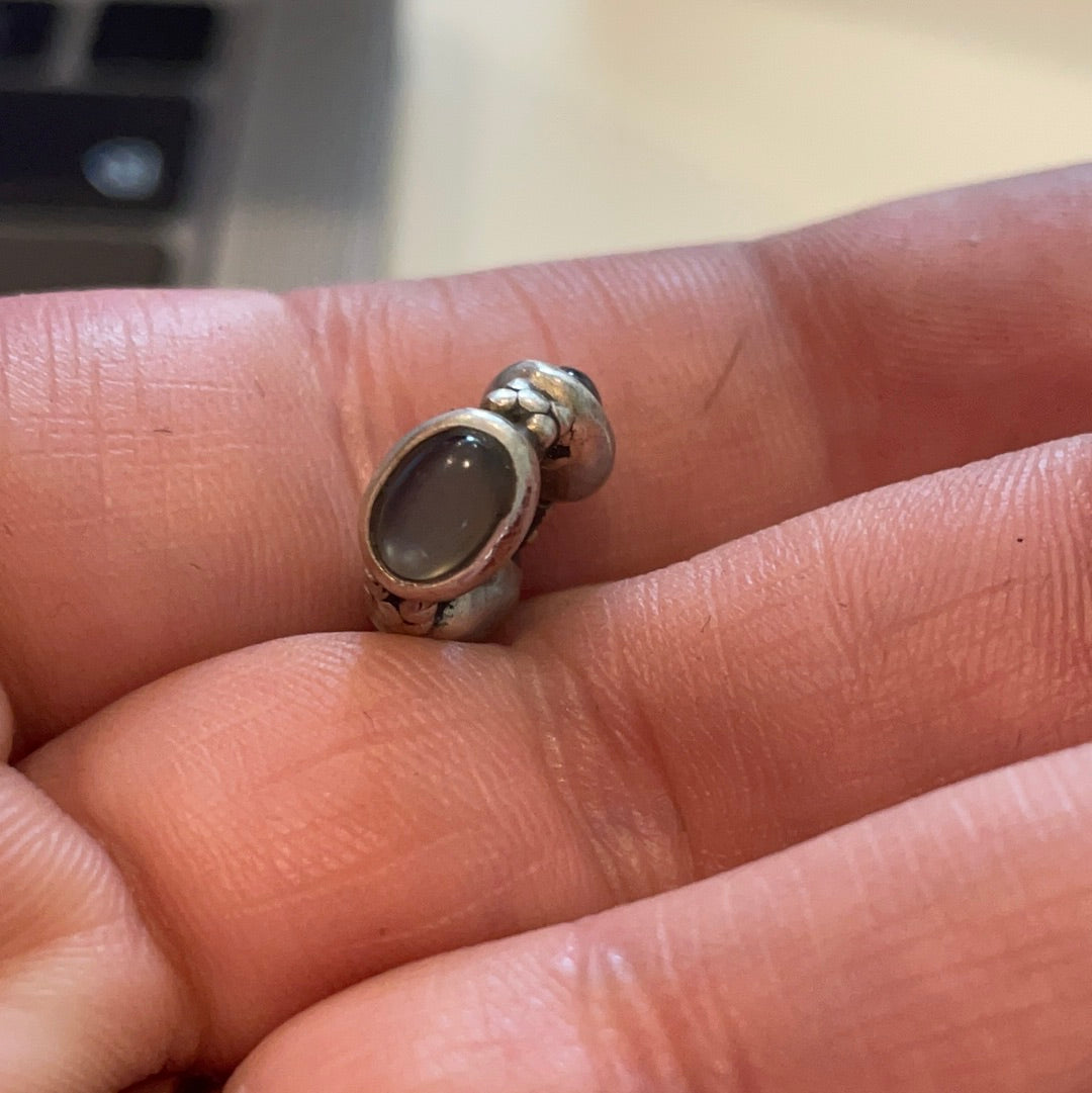 Genuine Pandora Pale Grey Moonstone Spacer RARE HTF