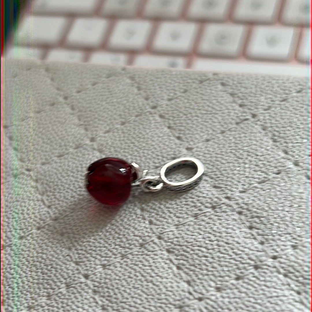 Genuine Pandora Murano Glass Apple Dangle Charm