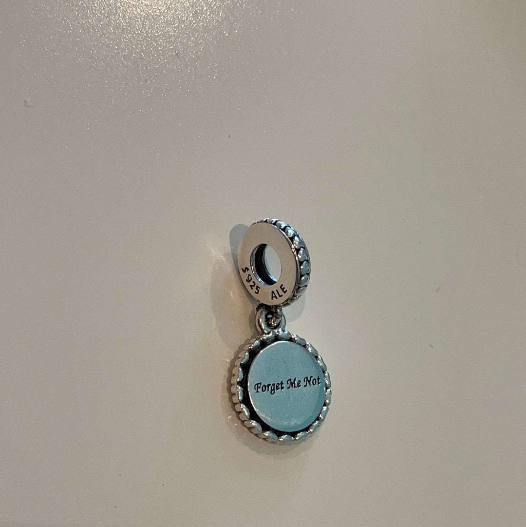 Genuine Pandora Blue Enamel Forget Me Not Dangle Charm