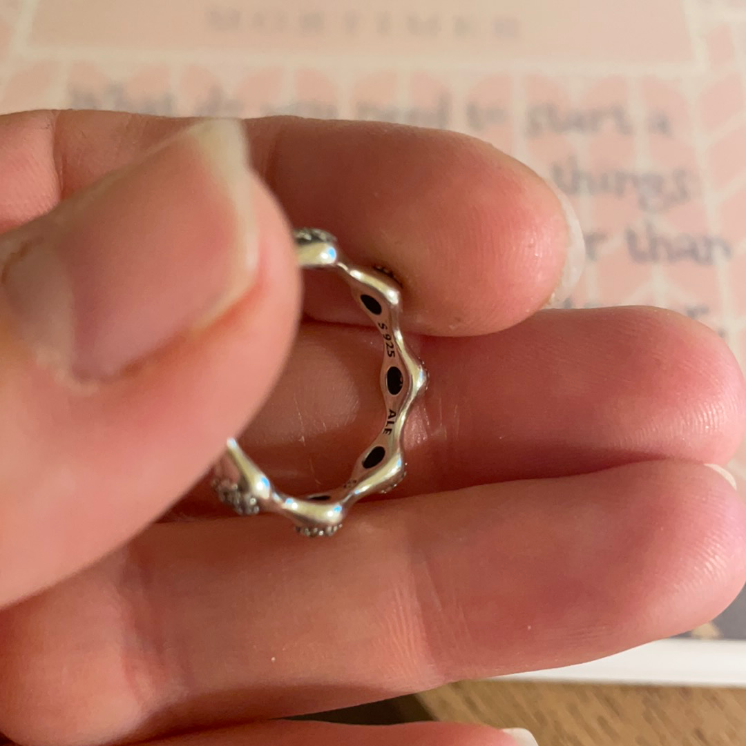 Genuine Pandora Silver Love Pod Pave Sparkle Ring Size 5