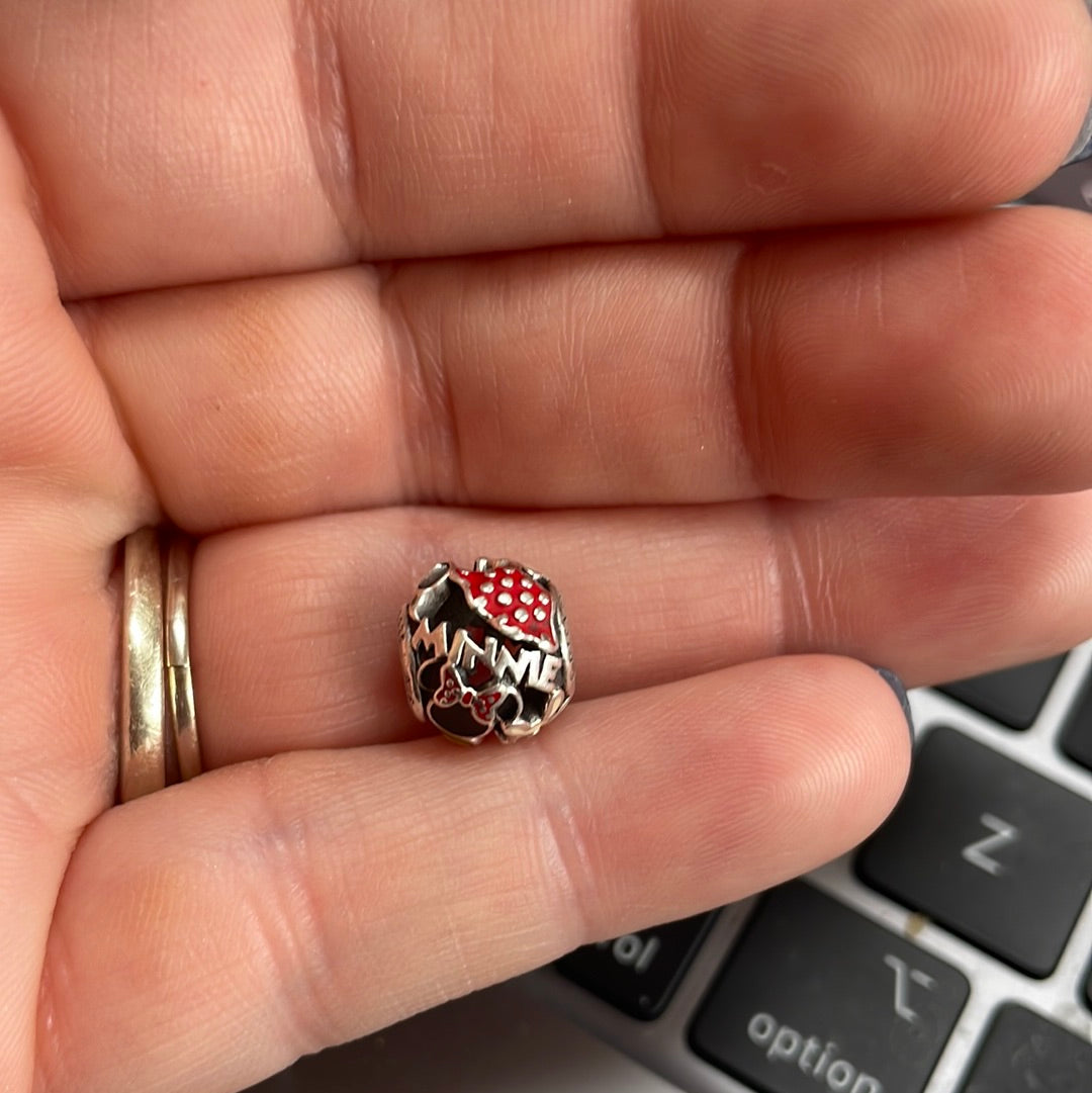 Genuine Pandora Disney Parks Exclusive Enamel Minnie Mania Openwork Charm