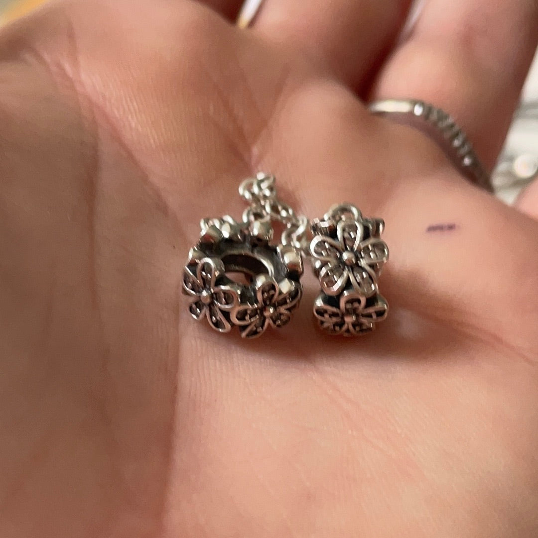 EITHER UNBRANDED OR Genuine CUSTOM Pandora Pave Daisy Safety Chain