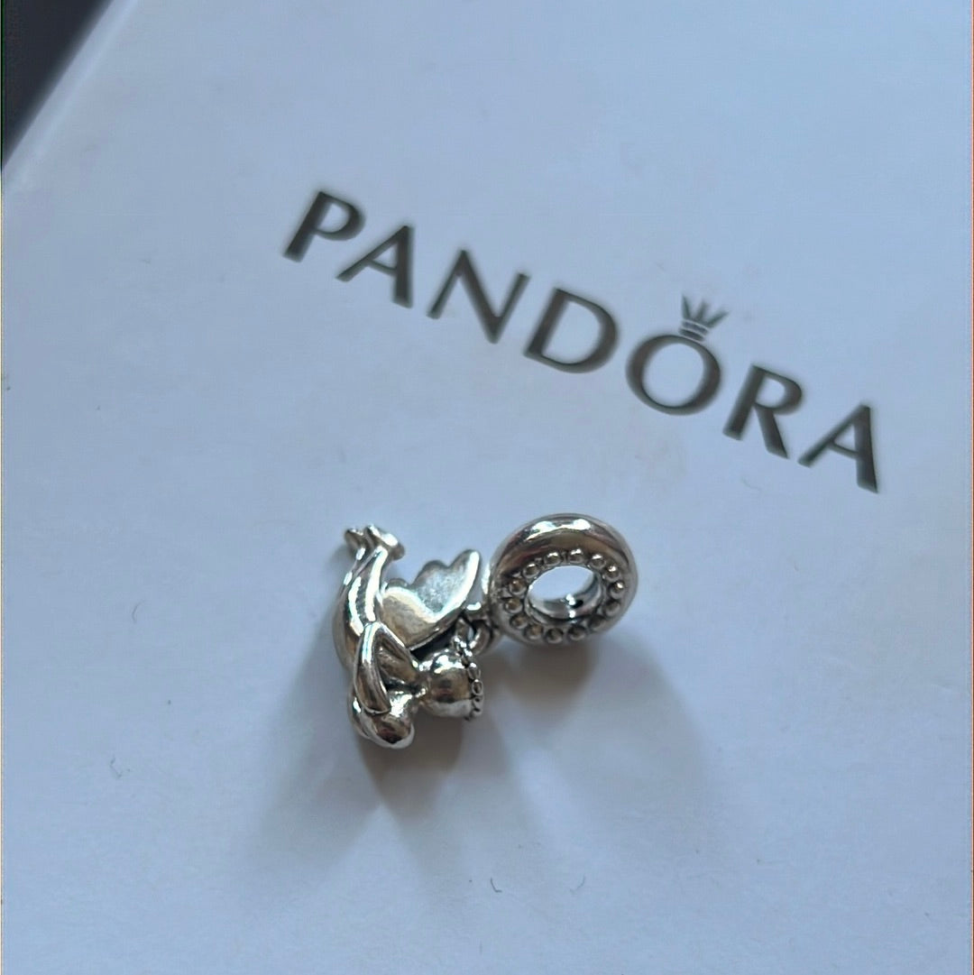 Genuine Pandora Angel Wing Dangle Pave Charm